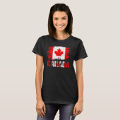Retro Maple Leaf Canada Flag Canadian Roots Pride  T-Shirt (Vorne ganz)