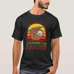 Retro-Marathonläufer Marathonläufer Faultier Laufe T-Shirt