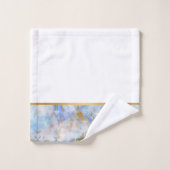 RETRO MARBLE ABSTRAKT BLAU GOLD BADEZIMMER TOWEL S BADHANDTUCH SET (Waschlappen)