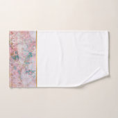 RETRO MARBLE BLUME PINK AQUA BADEZIMMER TOWEL SET (Handtuch)