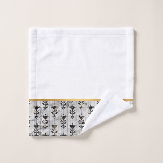 RETRO MARBLE GRAMM SCHWARZE MONOCHROME BADEZIMMER  BADHANDTUCH SET (Waschlappen)