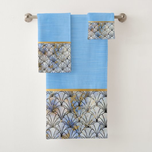 RETRO MARBLE MUSCHEL BLUE BADEZIMMER SET (Insitu)