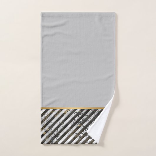 RETRO MARBLE STRIPE GRAU BADEZIMMER TOWEL SET (Handtuch)