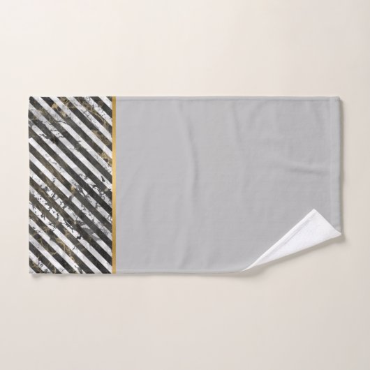 RETRO MARBLE STRIPE GRAU BADEZIMMER TOWEL SET (Handtuch)