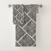 RETRO MARBLE STRIPE GRID 2 BADEZIMMER TOWEL SET (Insitu)