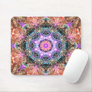Retro marbled flower colored skin tones persian mousepad