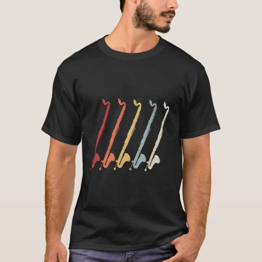 Retro Marching Band Bass Klarinette T-Shirt (Vorderseite)