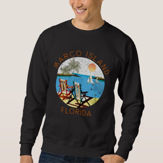 Retro Marco Island Souvenir  Vintage beach Vacatio Sweatshirt (Vorderseite)