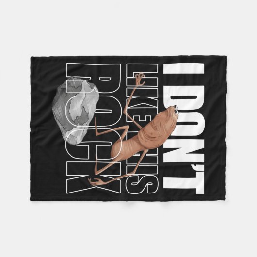 Retro Marcus The Worm I Don't Like This Rock Fleecedecke (Vorderseite (Horizontal))