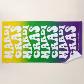 Retro Mardi Gras Design Ombre Monogram Strandtuch (Vorderseite)