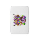 Retro Mardi Gras , Hochland-Kuh Badematte (Vorderseite Vertikal)