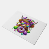 Retro Mardi Gras , Hochland-Kuh Fußmatte (Schrägansicht)