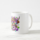 Retro Mardi Gras , Hochland-Kuh Kaffeetasse (VorderseiteRechts)