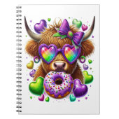 Retro Mardi Gras , Hochland-Kuh Notizblock (Vorderseite)