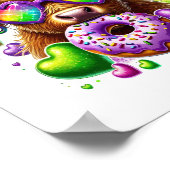 Retro Mardi Gras , Hochland-Kuh Poster (Ecke)