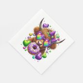 Retro Mardi Gras , Hochland-Kuh Serviette (Ecke)