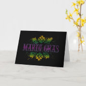 Retro Mardi Gras Karte (Gelbe Blume)