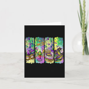 Retro Mardi Gras Lilie King Cake Louisiana Karte