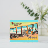 Retro Marfa Texas Gruß Postkarte (Stehend Vorderseite)