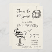 Retro Marg feiert Geburtstagsfeier Einladung (Vorne/Hinten)