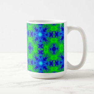 Retro Margeriten u. Sterne Artdeco in grün blau Kaffeetasse