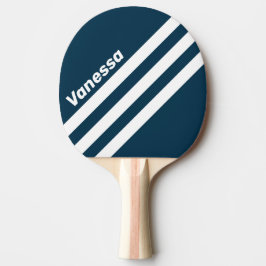 Retro-Marine-Dreieckstreifen mit Namen Tischtennis Schläger