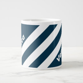 Retro-Marine mit drei Streifen und Namen Jumbo-Tasse