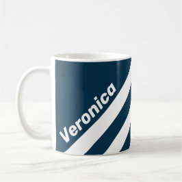 Retro-Marine mit drei Streifen und Namen Kaffeetasse
