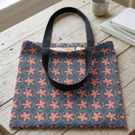 Retro-Marine-und-Korallen-Blumen-Kachel-Tasche Tasche