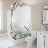 Retro Maritime Beach Szene Duschvorhang (Beispiel)