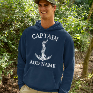 Retro-Maritimes-Anker-Tau-Kapitänsname-T-Shirt Hoodie