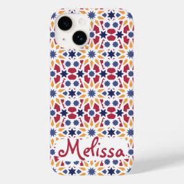 Retro marokkanisches Zellije Muster mit Namen Case-Mate iPhone 14 Hülle
