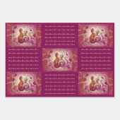 Retro Maroon Cat - Geschenkpapier Set (Vorderseite 3)