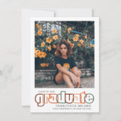 Retro | Maroon Graduate 2023 Foto Ankündigung (Vorderseite)