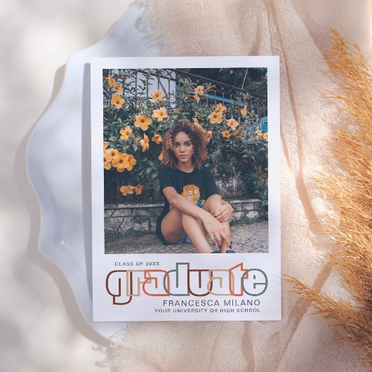 Retro | Maroon Graduate 2023 Foto Ankündigung