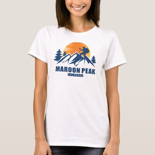 Retro Maroon Peak T - Shirt (Vorderseite)