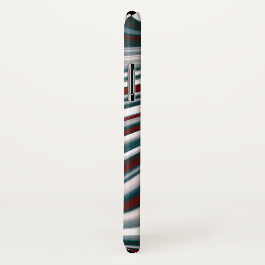 Retro Maroon Red & Aquamarin Blue Abstrakt Curvy F Case-Mate iPhone Hülle (Hinten/Rechts)