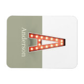Retro Marquee Letter A Personalisiert Magnet (Horizontal)
