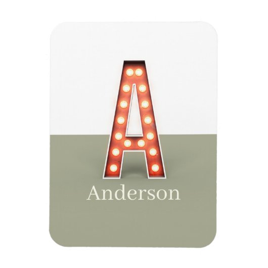 Retro Marquee Letter A Personalisiert Magnet (Vertikal)