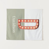 Retro Marquee Letter D Personalisiert Wandteppich (Vorderseite (Horizontal))