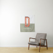 Retro Marquee Letter D Personalisiert Wandteppich (Beispiel)
