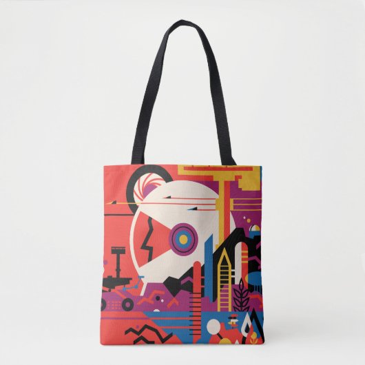 Retro Mars Historische Sehenswürdigkeiten Plakat Tasche (Vorderseite)