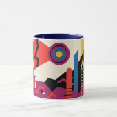 Retro Mars Historische Sehenswürdigkeiten Plakat Tasse (Zentrum)