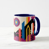 Retro Mars Historische Sehenswürdigkeiten Plakat Tasse (VorderseiteRechts)