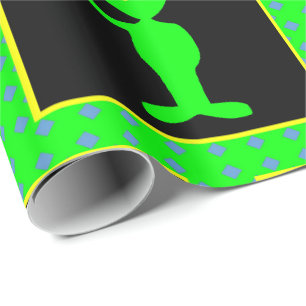 Retro Marsalien-Friedenszeichen-Neon-Farben Geschenkpapier