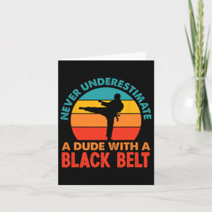 Retro Martial Arts Black Belt Karate Karte