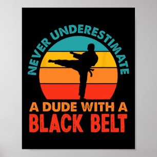 Retro Martial Arts Black Belt Karate Poster