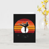 Retro Martial Arts Sunset Silhouette Kick - Karate Karte (Gelbe Blume)