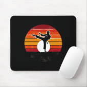 Retro Martial Arts Sunset Silhouette Kick - Karate Mousepad (Mit Mouse)