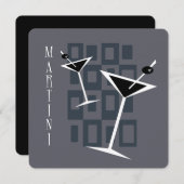 Retro Martini-Cocktail-Party Einladungen (Vorne/Hinten)